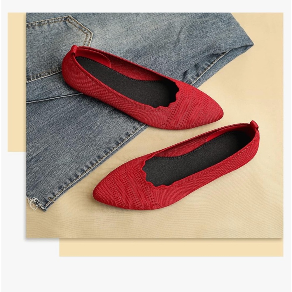 Beautiful rich color red flats for women.